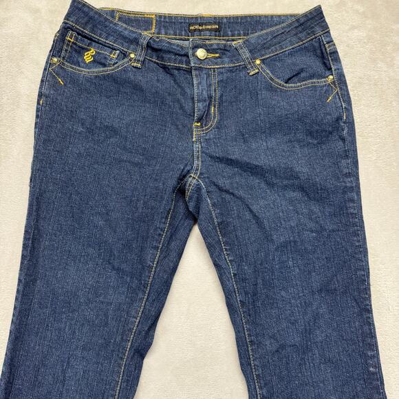 RocaWear Jeans Women 11 (32x32) Dark Wash Bootcut Mid Rise Comfort Stretch Denim - Picture 3 of 12